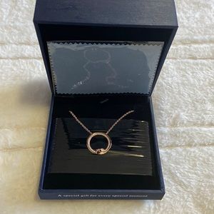 Rose gold sterling “19” cz necklace